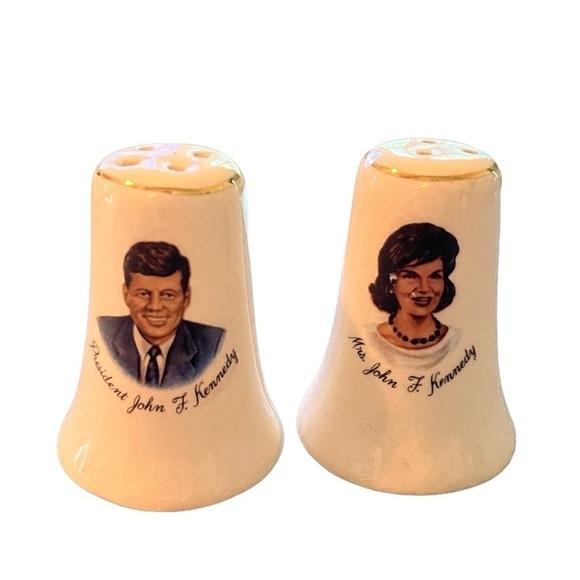 Vintage Mr. & Mrs. John F. Kennedy Salt & Pepper Shakers - Picture 1 of 5